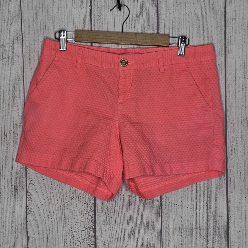 Lilly Pulitzer Shorts Size 8 - Havana Pink Resort Stretch Diamond Dobby Textured